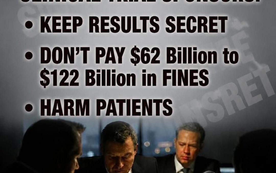 CLINICAL TRIAL SPONSORS: (1) KEEP RESULTS SECRET, (2) DON’T PAY $62 BILLION TO $122 BILLION IN FINES, AND (3) HARM PATIENTS