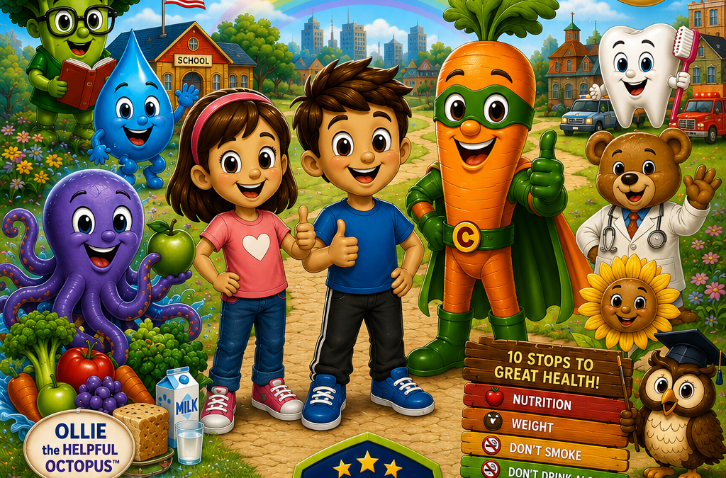 Captain Carrot’s HEALTHY START™ Adventures Dr. Simone’s HEALTHY START Prevention Program™ book by the Simone Family: Christina, Nicholas, and Arabella